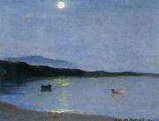 William Stott of Oldham Summer Moonlight Sweden oil painting artist